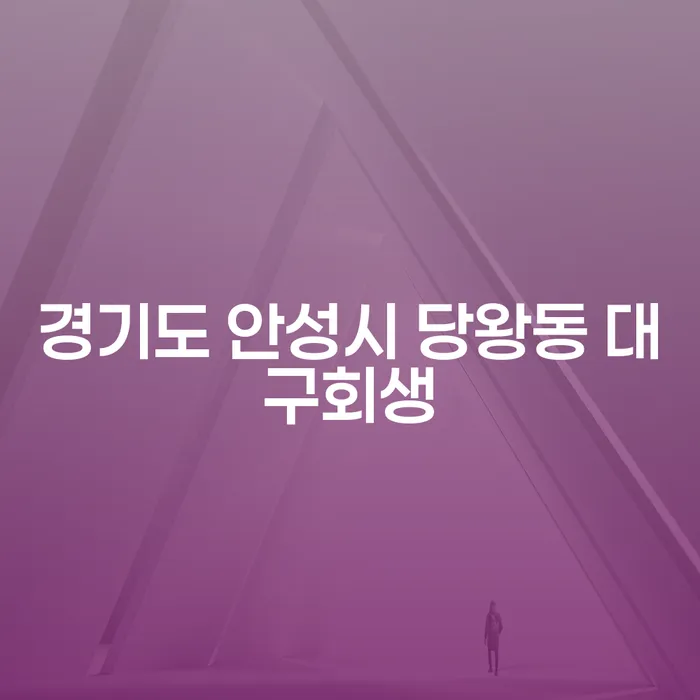 경기도 안성시 당왕동에서 대구회생을 통해 새로운 시작을 할 수 있을까요?